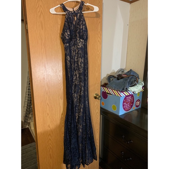 Navy blue Nightway evening gown - Picture 1 of 3